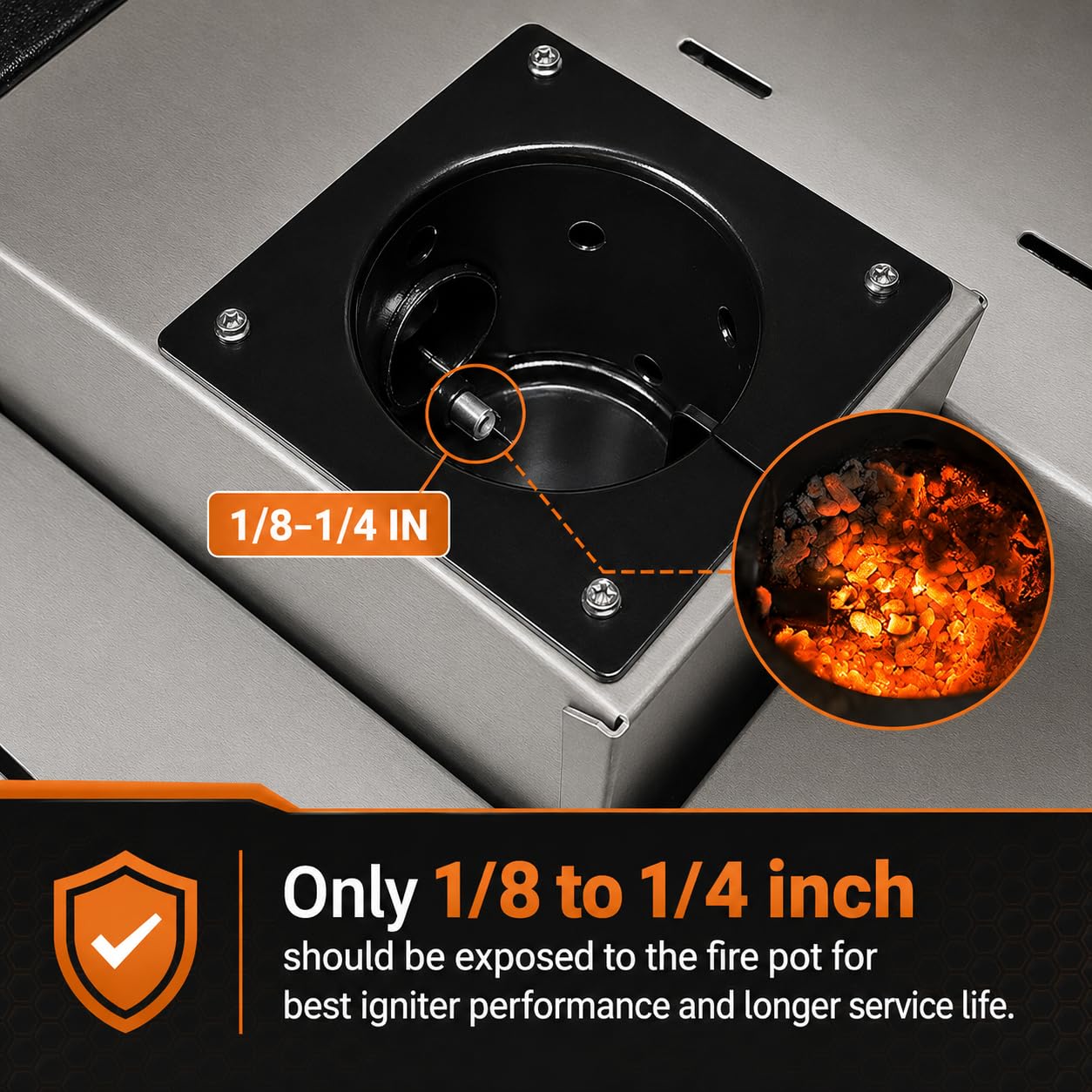 QuliMetal burn pot installed in grill showing correct scale and compatibility