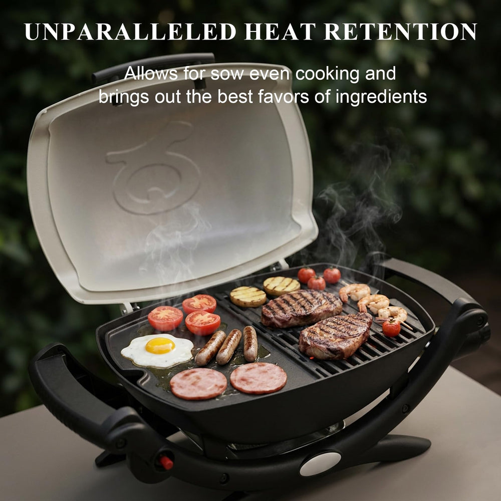 QuliMetal griddle cooking pancakes outdoors illustrating versatile breakfast use benefit