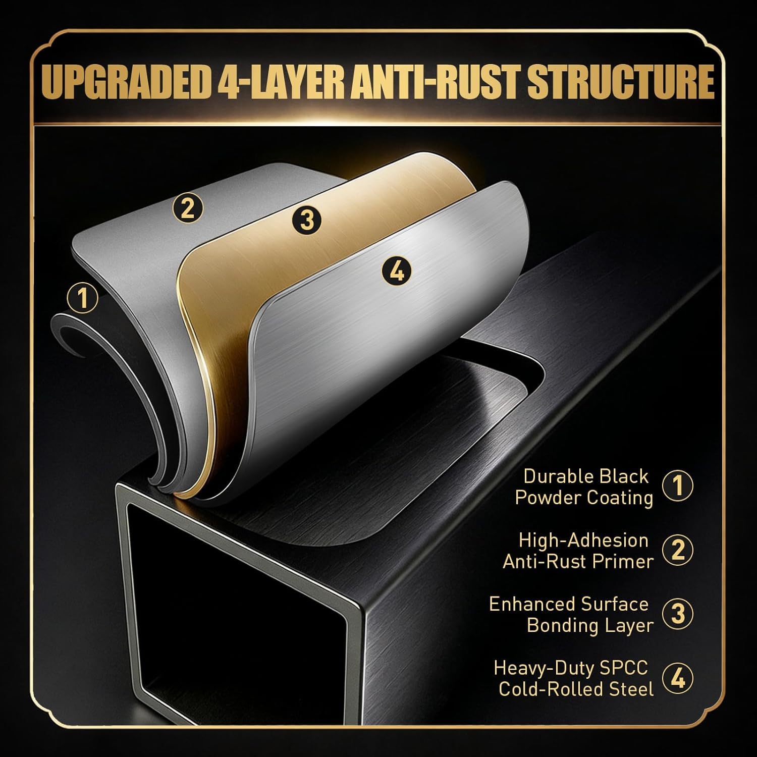 QuliMetal shelf with hand for size reference and weight capacity