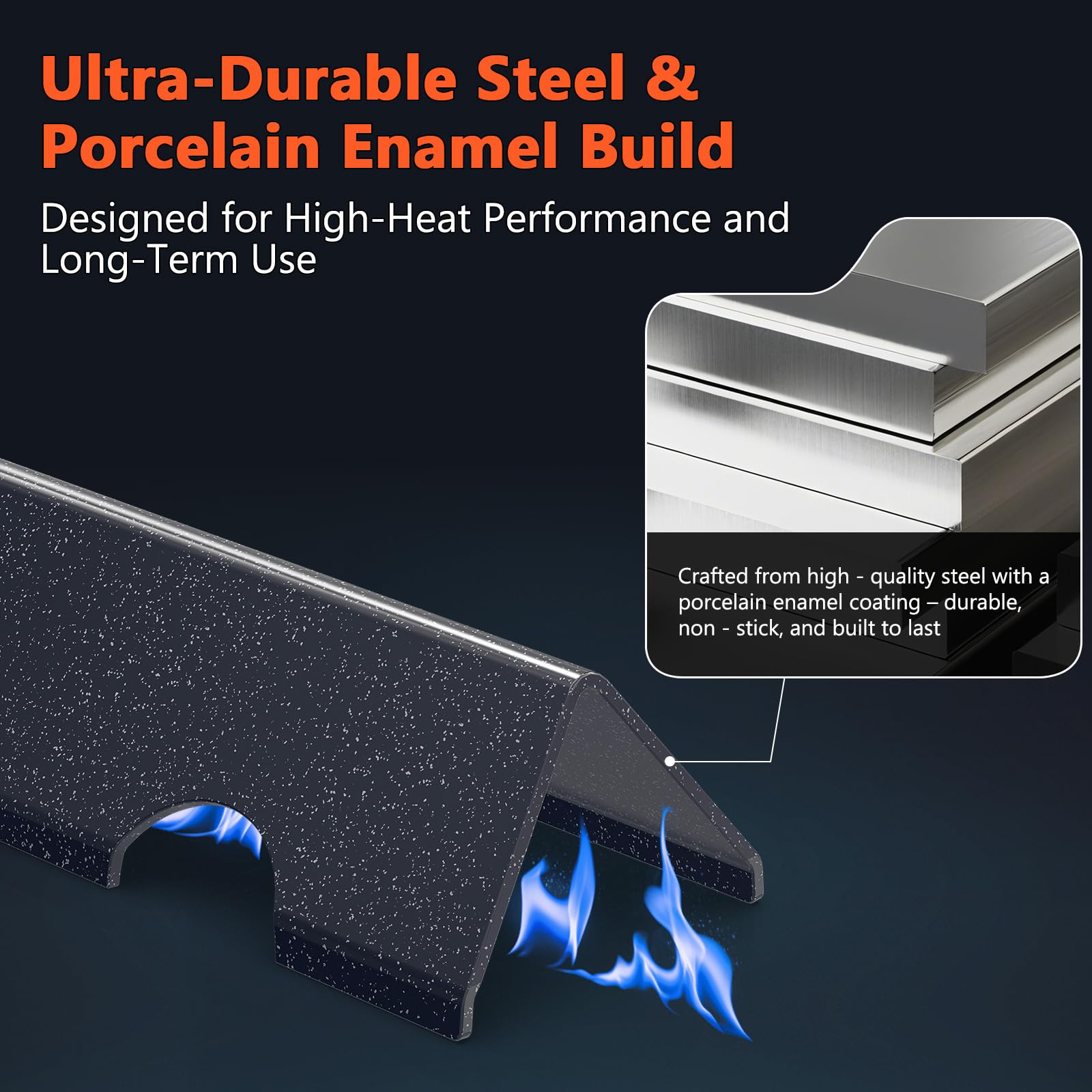 QuliMetal side profile showing 16GA thickness for durable, warp-resistant benefit