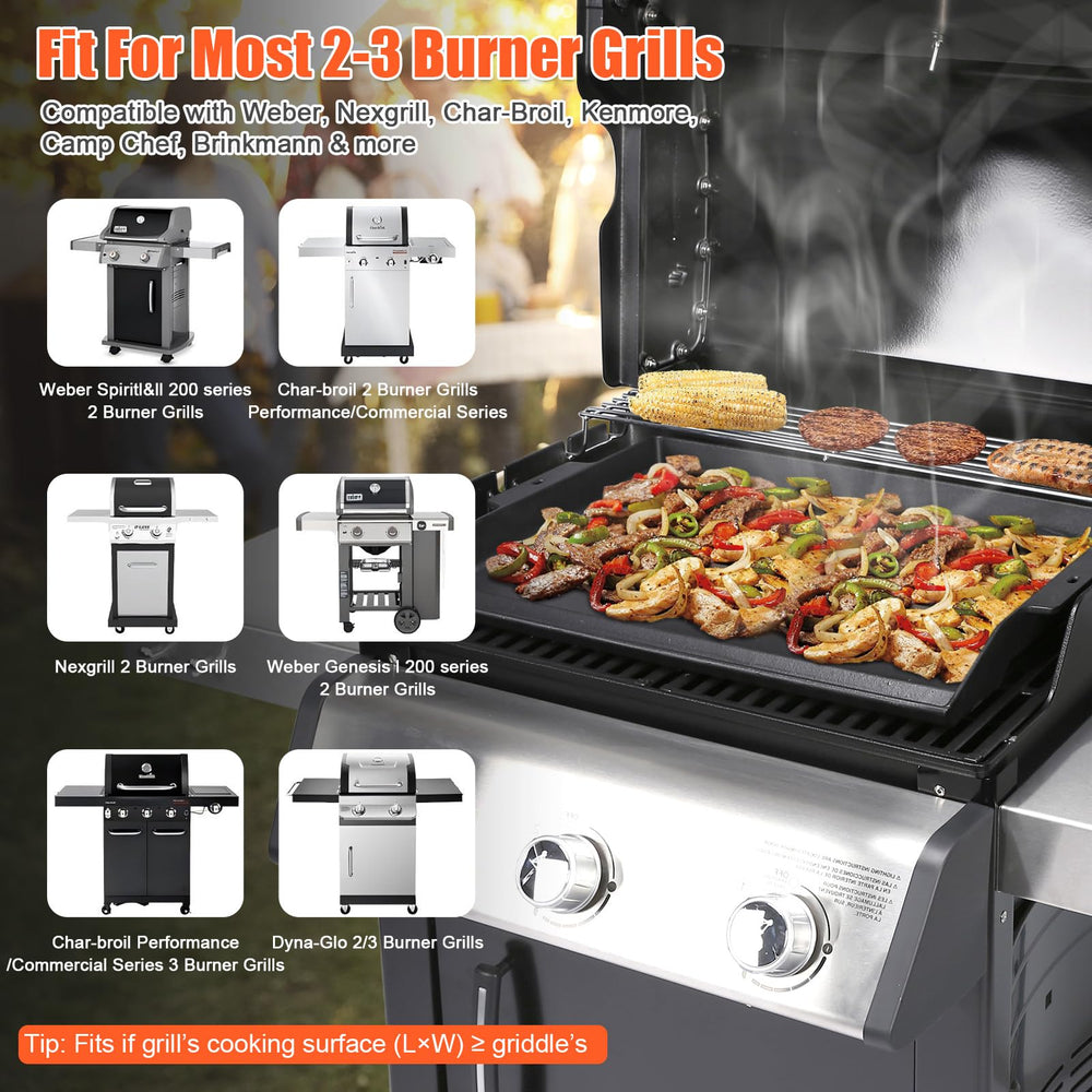 QuliMetal size comparison next to skillet showing generous cooking area for family meals