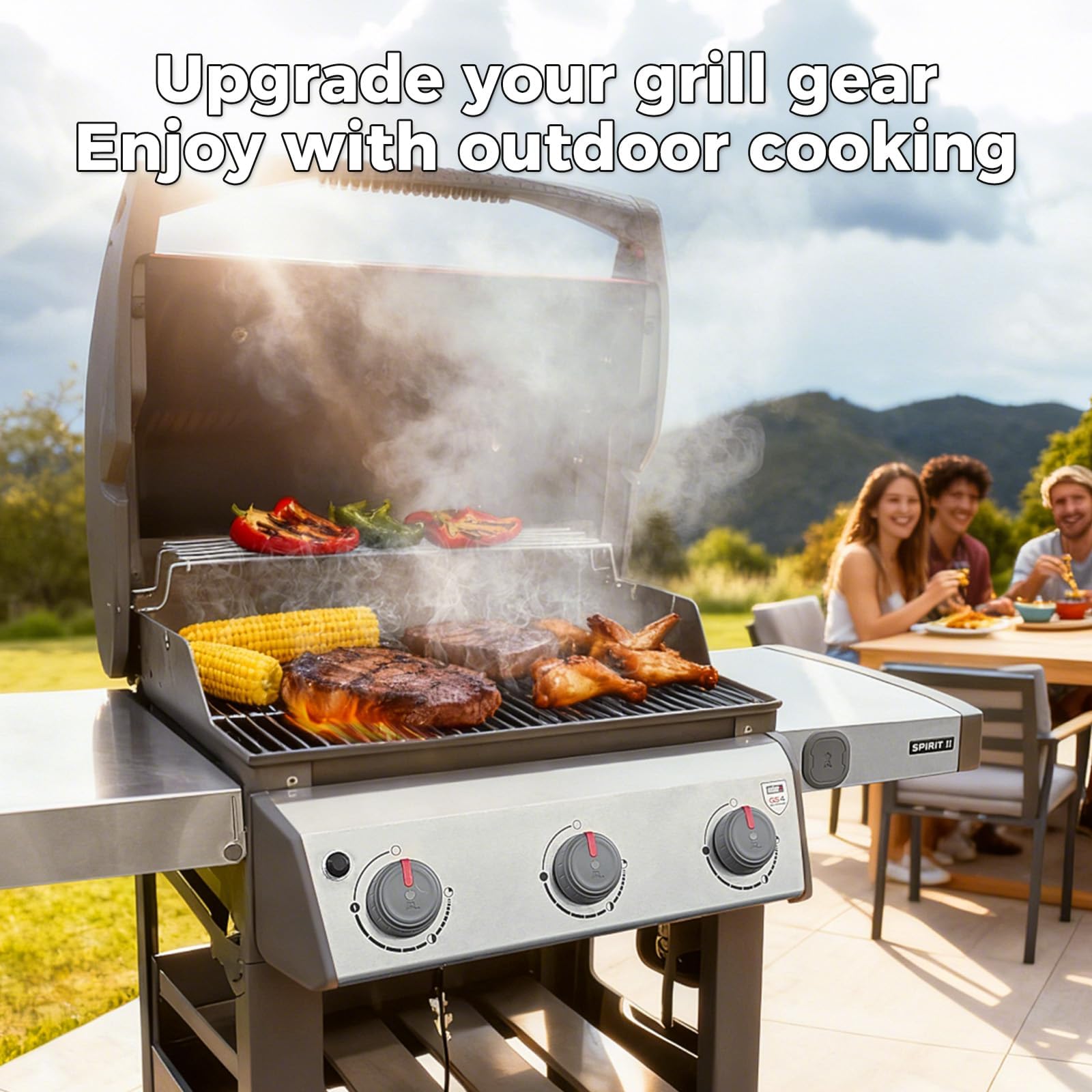 QuliMetal rack holding grilled vegetables demonstrating gentle indirect heat