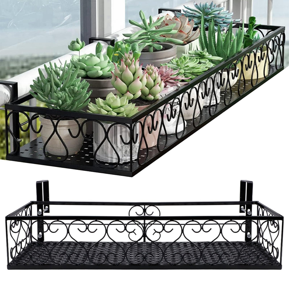 QUMENEY front view of railing planter showing clean lines and capacity