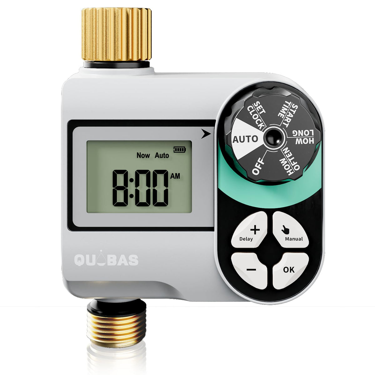 QUOBAS front panel showing LCD and buttons gives clear, easy control