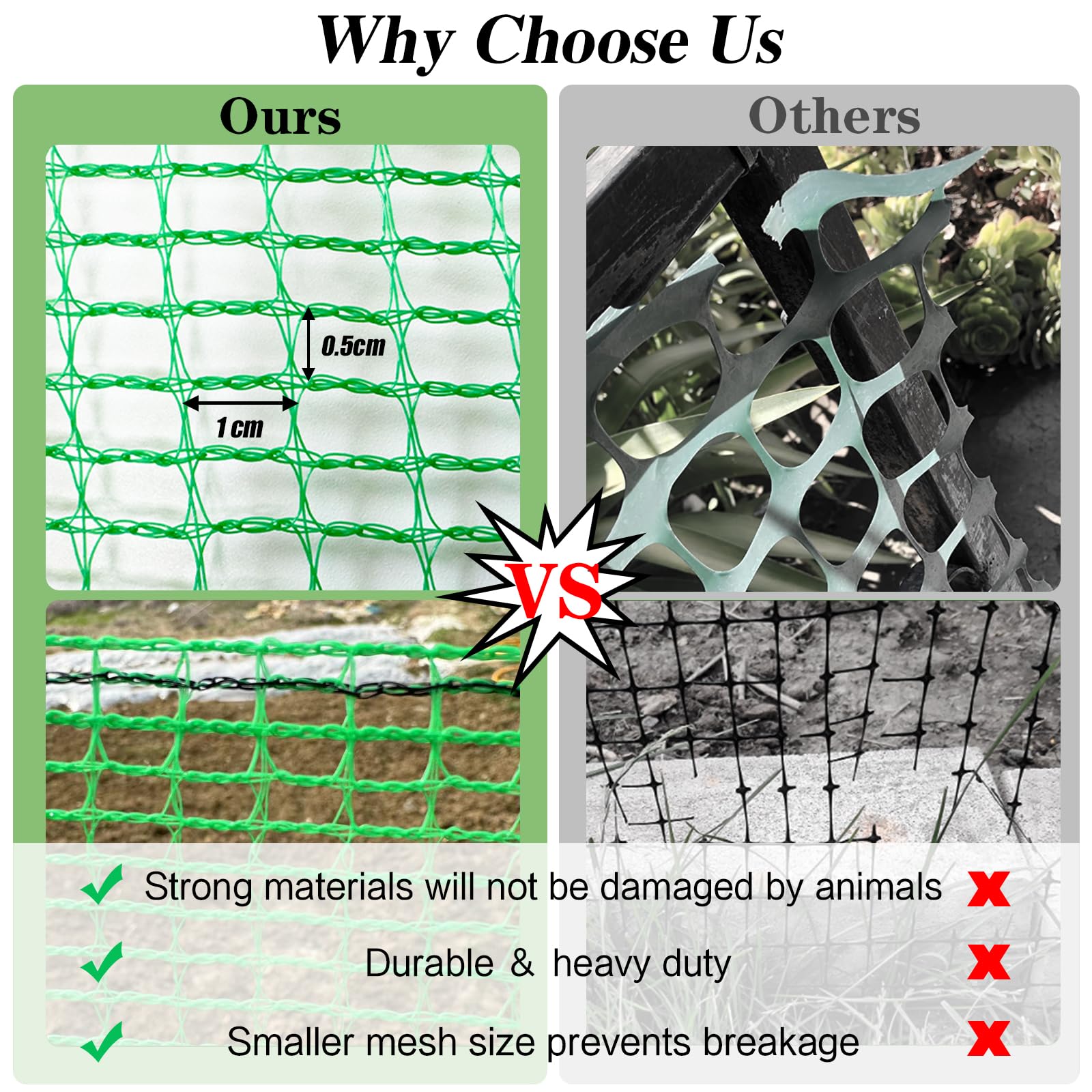 Quobiad fence attached to wooden posts demonstrating quick installation benefit