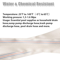 QuQuyi hose connected to pool pump during backwash showing efficient discharge