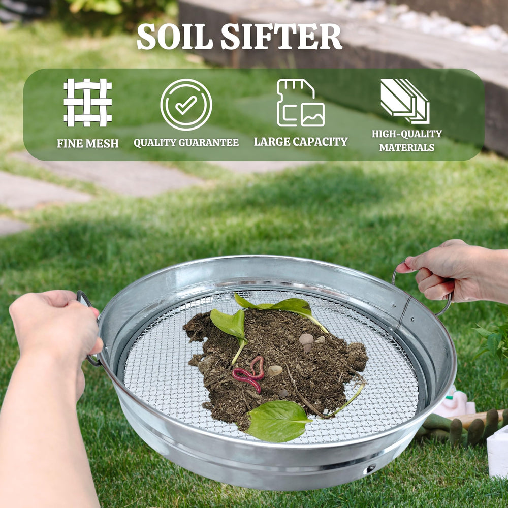 QUTIING sifter handle detail for comfortable gripping and reduced hand strain