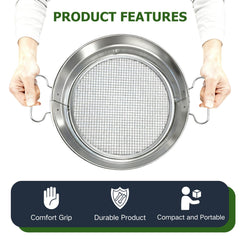 QUTIING sifter handles and rim for secure grip and comfortable operation
