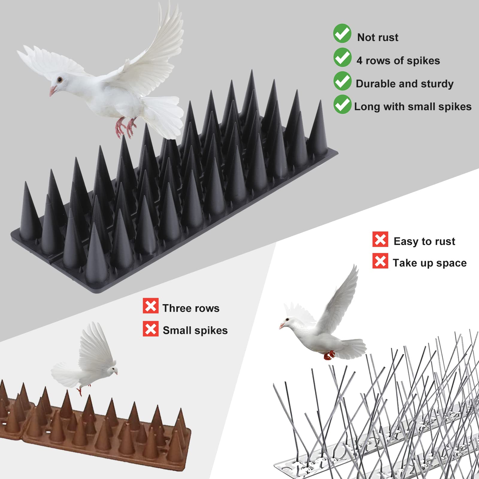 Quunoot strips installed on fence top protecting property from birds