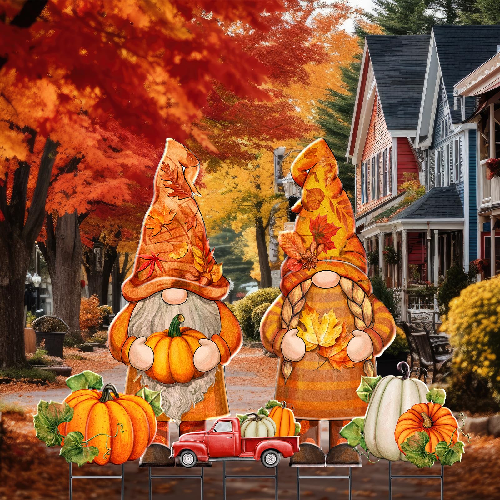 Quzzil installed on porch creates welcoming Thanksgiving farmhouse curb appeal