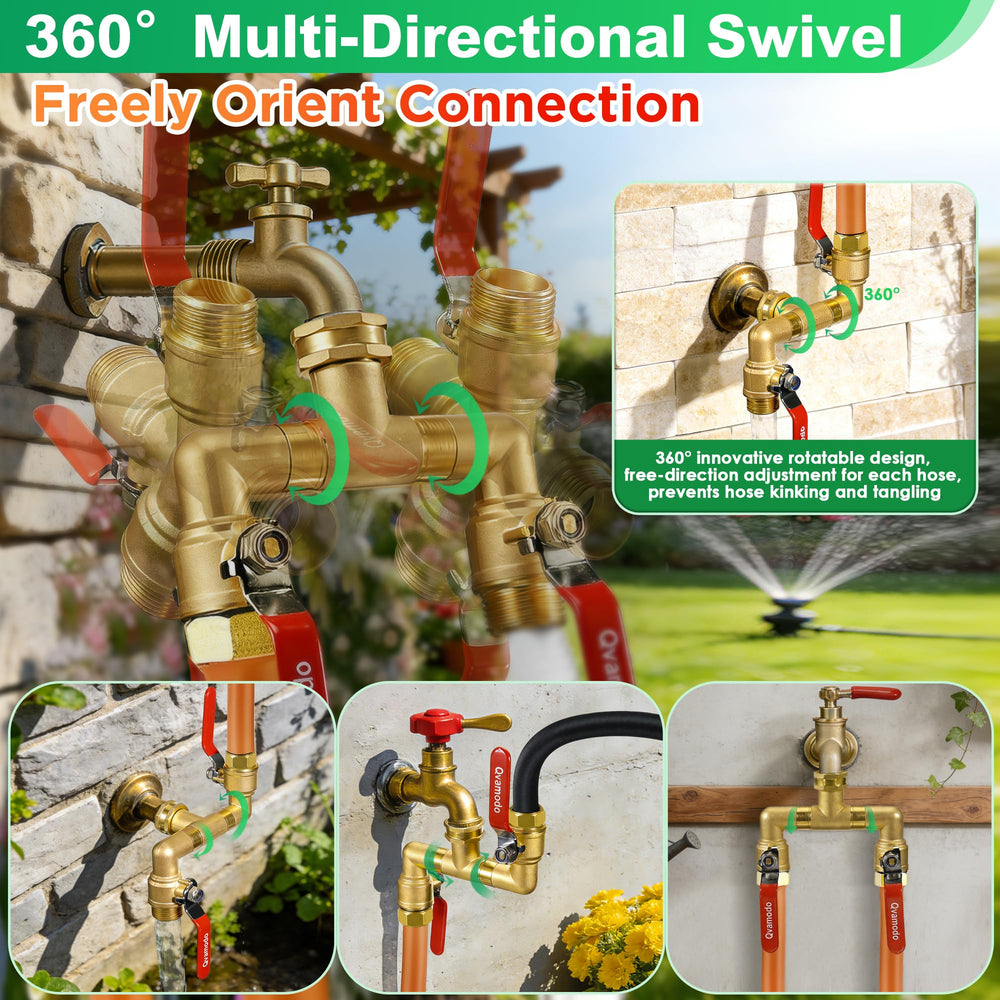 Qvamodo rotating ports detail demonstrating 360-degree hose orientation benefit