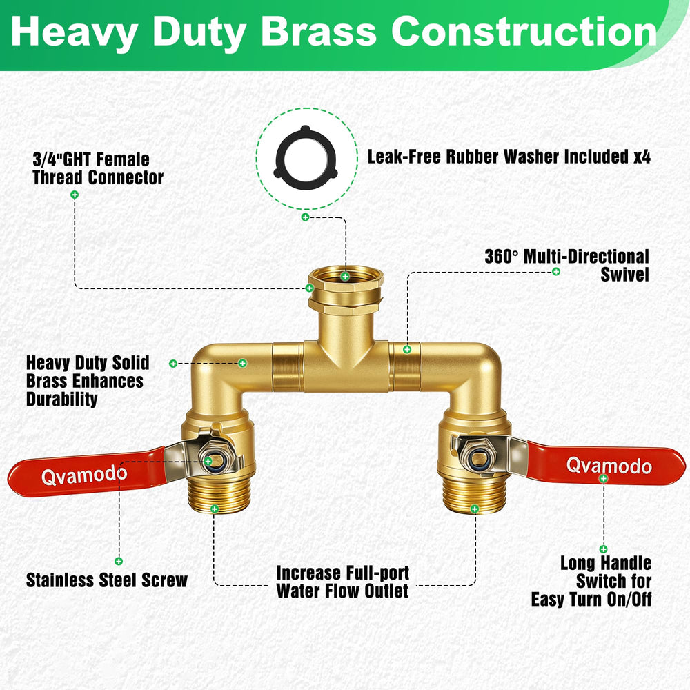Qvamodo two hoses connected in use enabling simultaneous watering tasks
