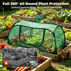 QwayHome zipper door open for easy watering and plant access