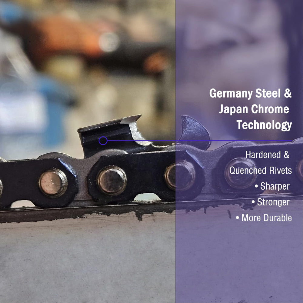 QWD fuel and chain-oil cap access illustrating easy refills for longer runtime