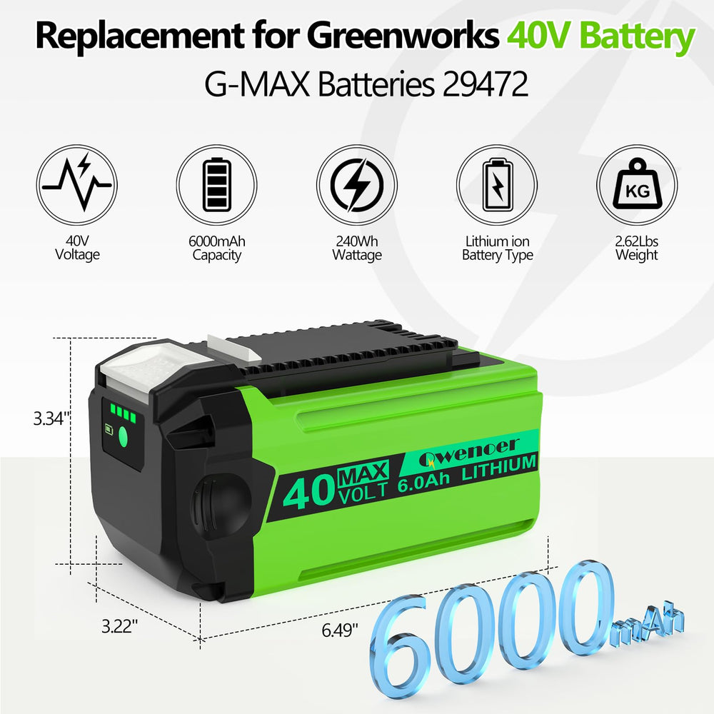 Qwenoer battery back label with specifications for safe compatibility verification