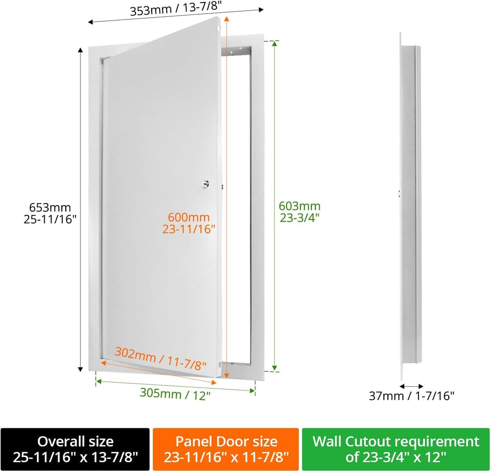QWORK door beside ruler for size comparison and accurate scale verification