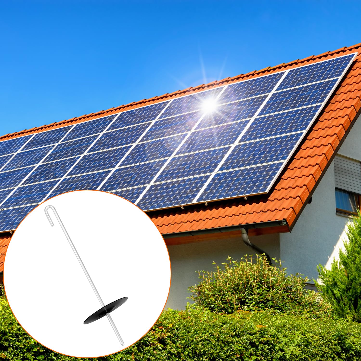 QWORK clip mounted on solar panel edge demonstrating non-invasive attachment