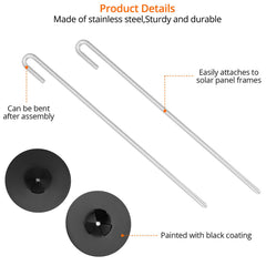 QWORK close-up of stainless steel J-hook highlighting durable corrosion resistance