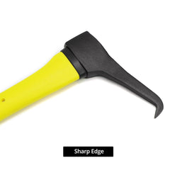 QWORK textured fiberglass handle detail showing anti-slip comfort for long use
