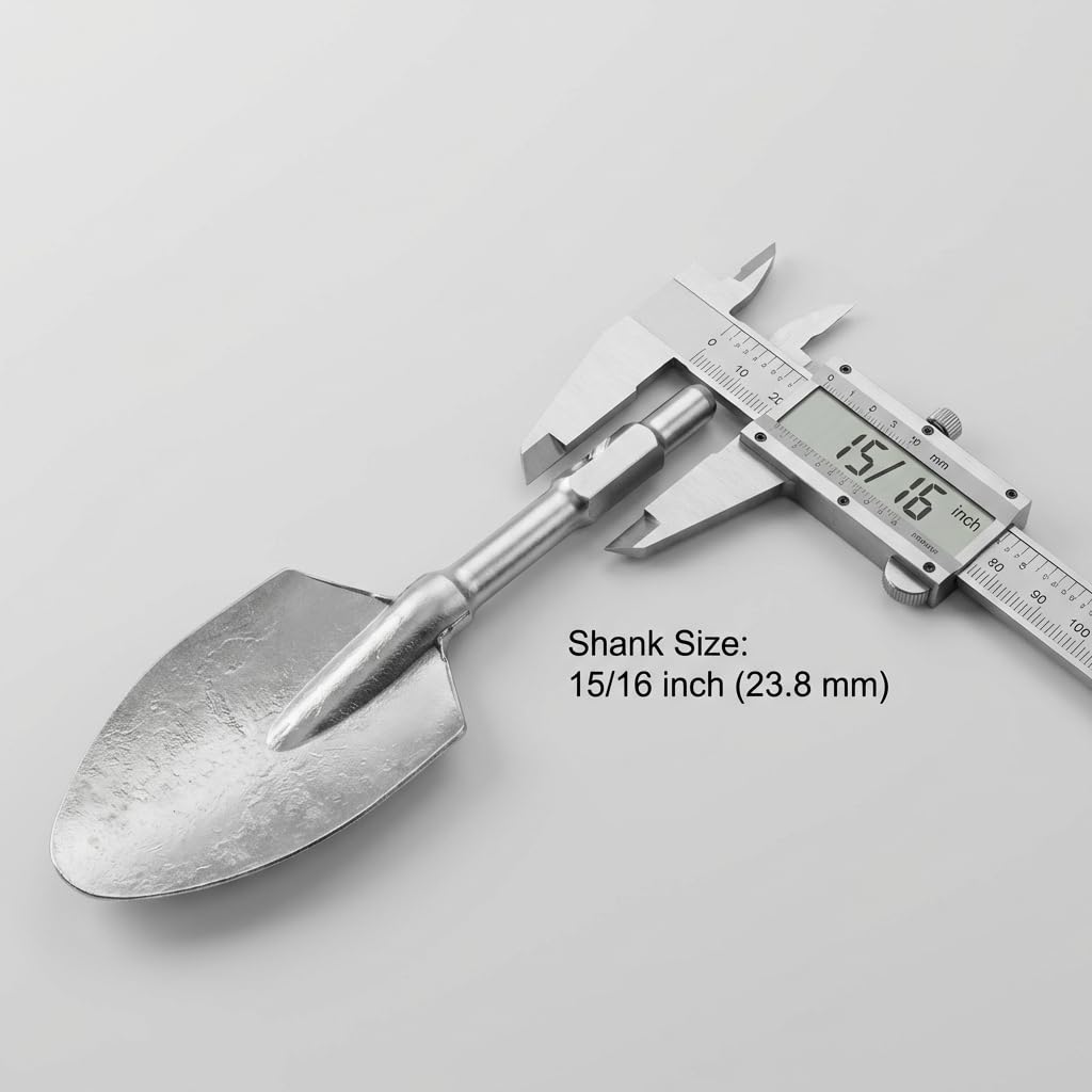 QWORK scale photo showing full 17.3-inch length and 15/16" hex shank measurement
