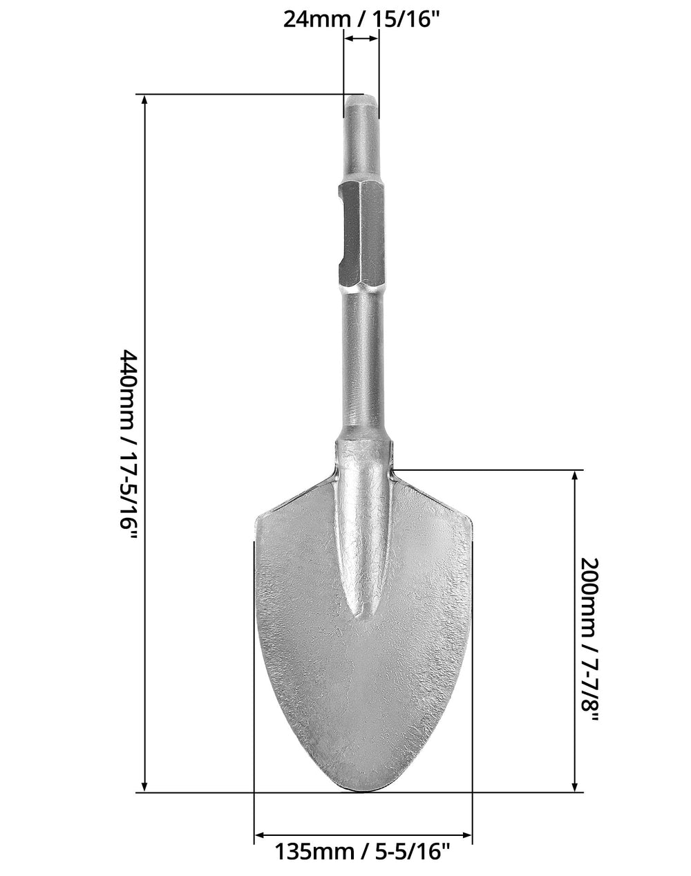 QWORK close-up of scoop edge showing durable alloy steel for long life