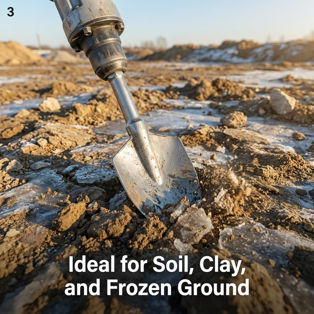 QWORK shovel bit breaking frozen ground to reduce manual effort