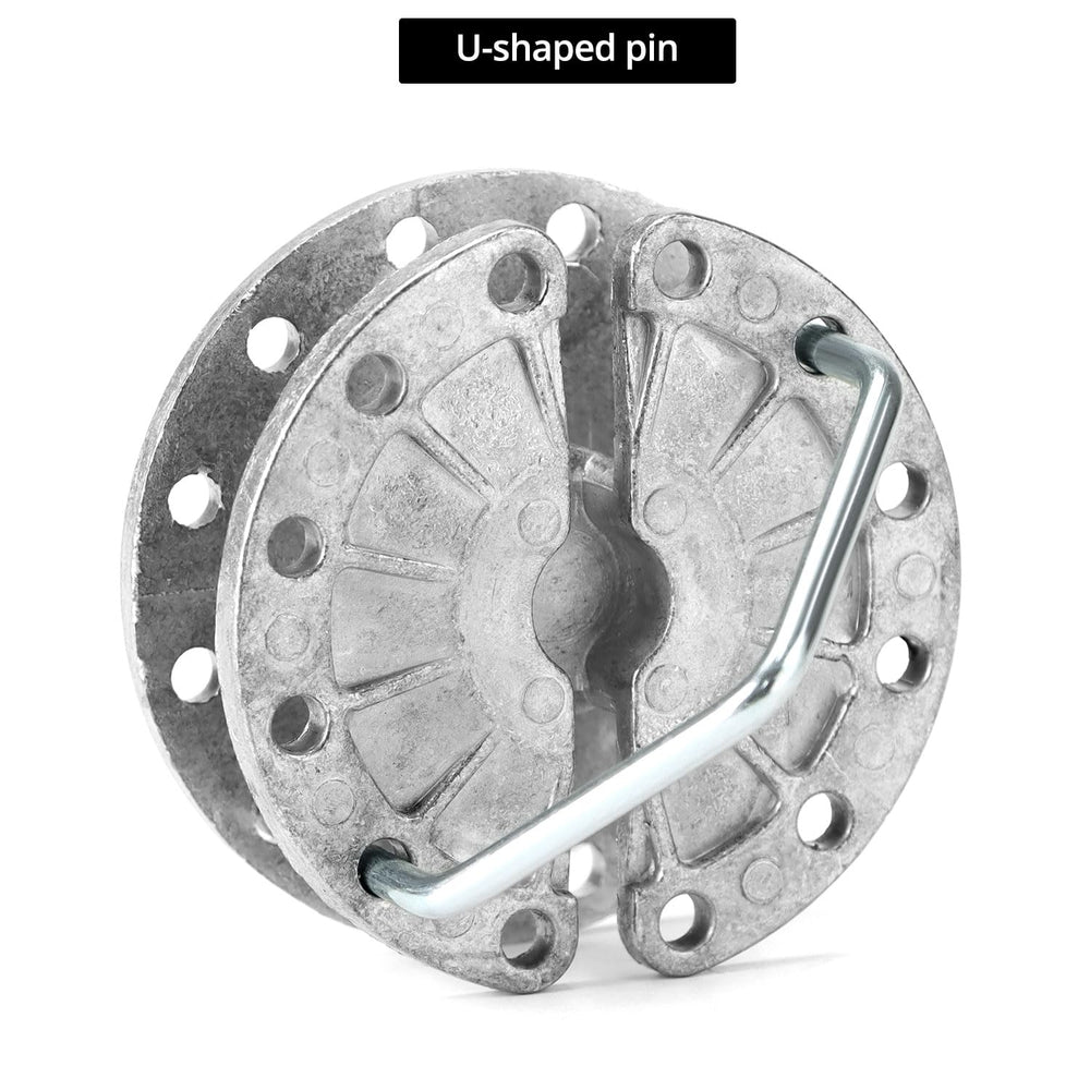 QWORK U-shaped pin detail demonstrating anti-rotation benefit for secure hold