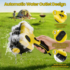 QWUE PP nylon brush head detail showing softer bristles to protect porcelain-coated grates