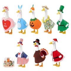 QYCHHJ goose front view wearing full outfit showing seasonal curb appeal