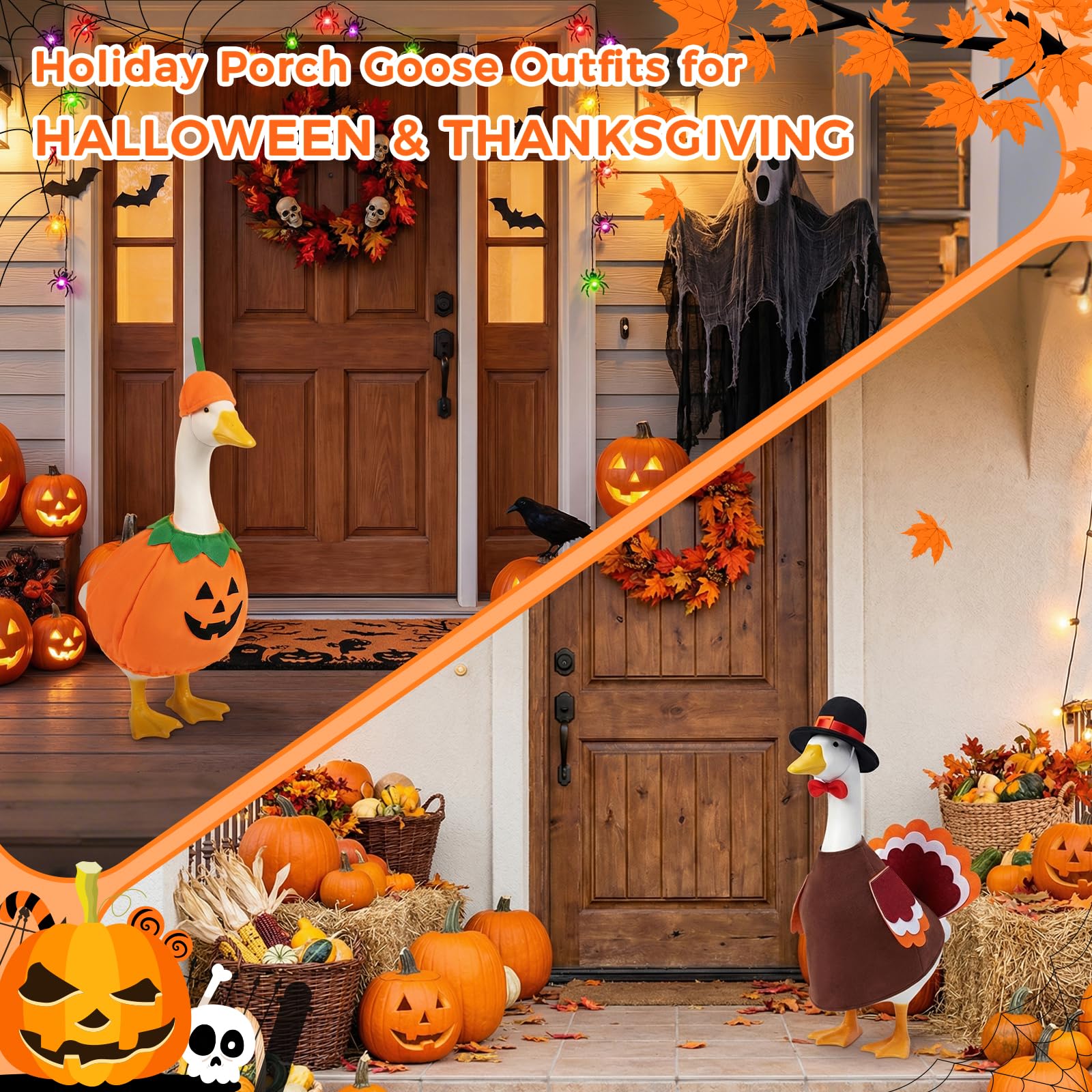 QYCHHJ Halloween goose outfit in a yard creating playful autumn ambience