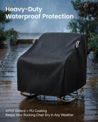 QYILUARE cover installed on papasan in backyard protecting against weather