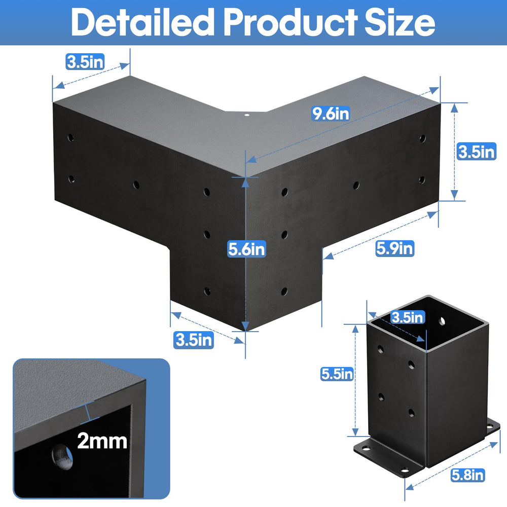 QZER close-up of welded steel bracket highlighting reinforced joints and durability