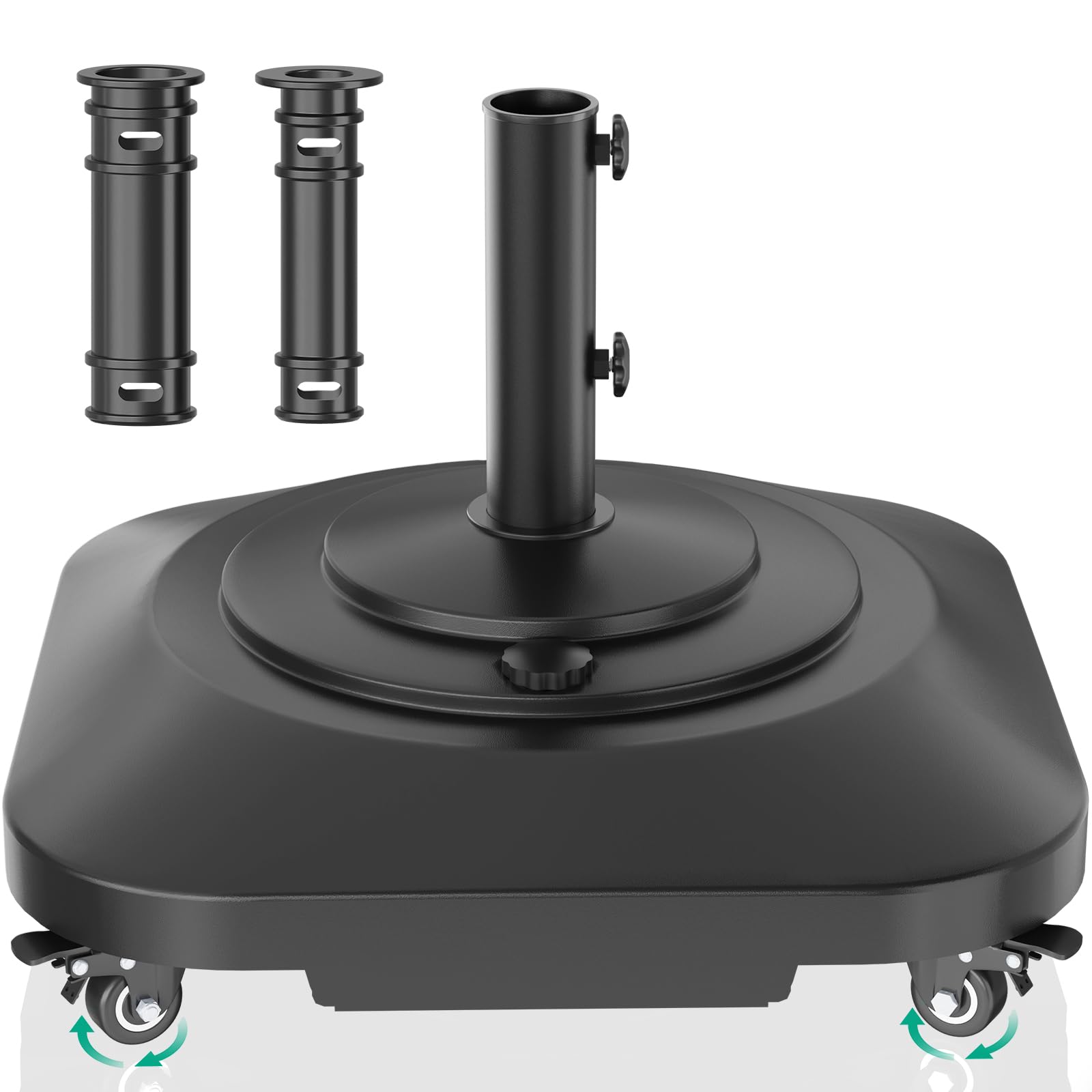 QZER umbrella base front view showing stable design and easy placement