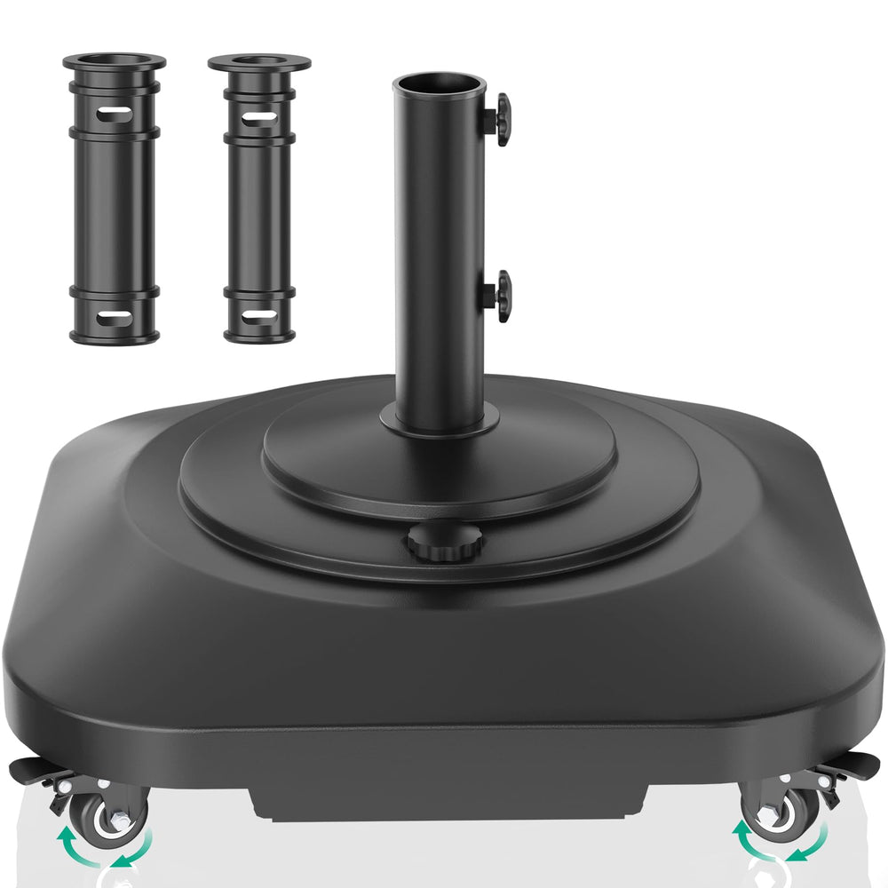 QZER umbrella base front view showing stable design and easy placement