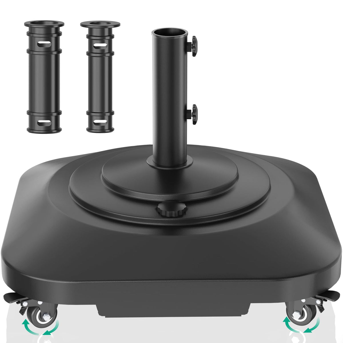QZER umbrella base front view showing stable design and easy placement