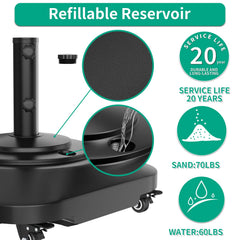 QZER sleeve and adjustable knobs securing umbrella pole for firm hold