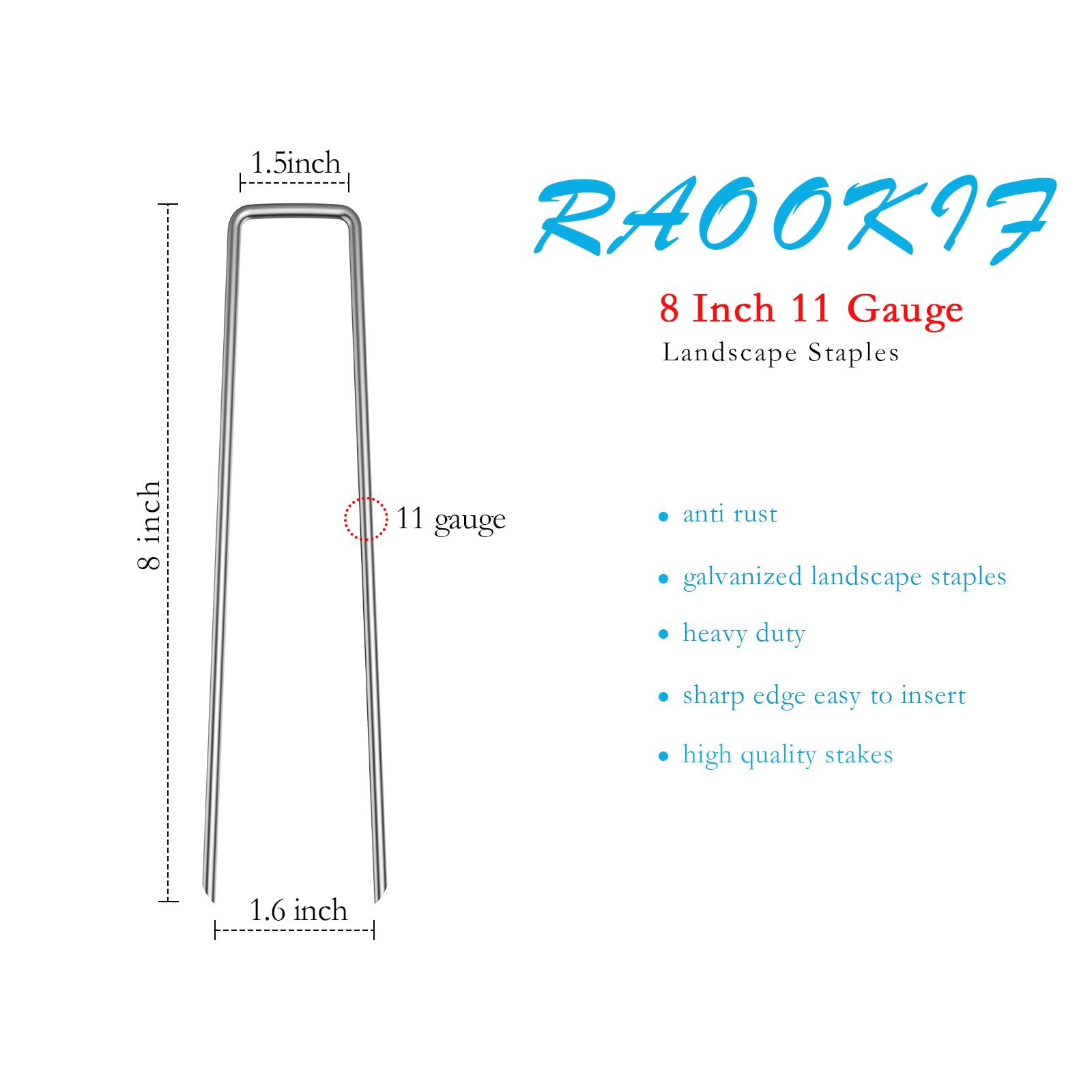 RAOOKIF close-up galvanized finish that resists rust for longer outdoor use