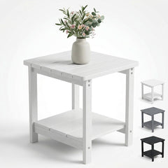 RACCOON FOREST front view of white side table showing clean design and durability