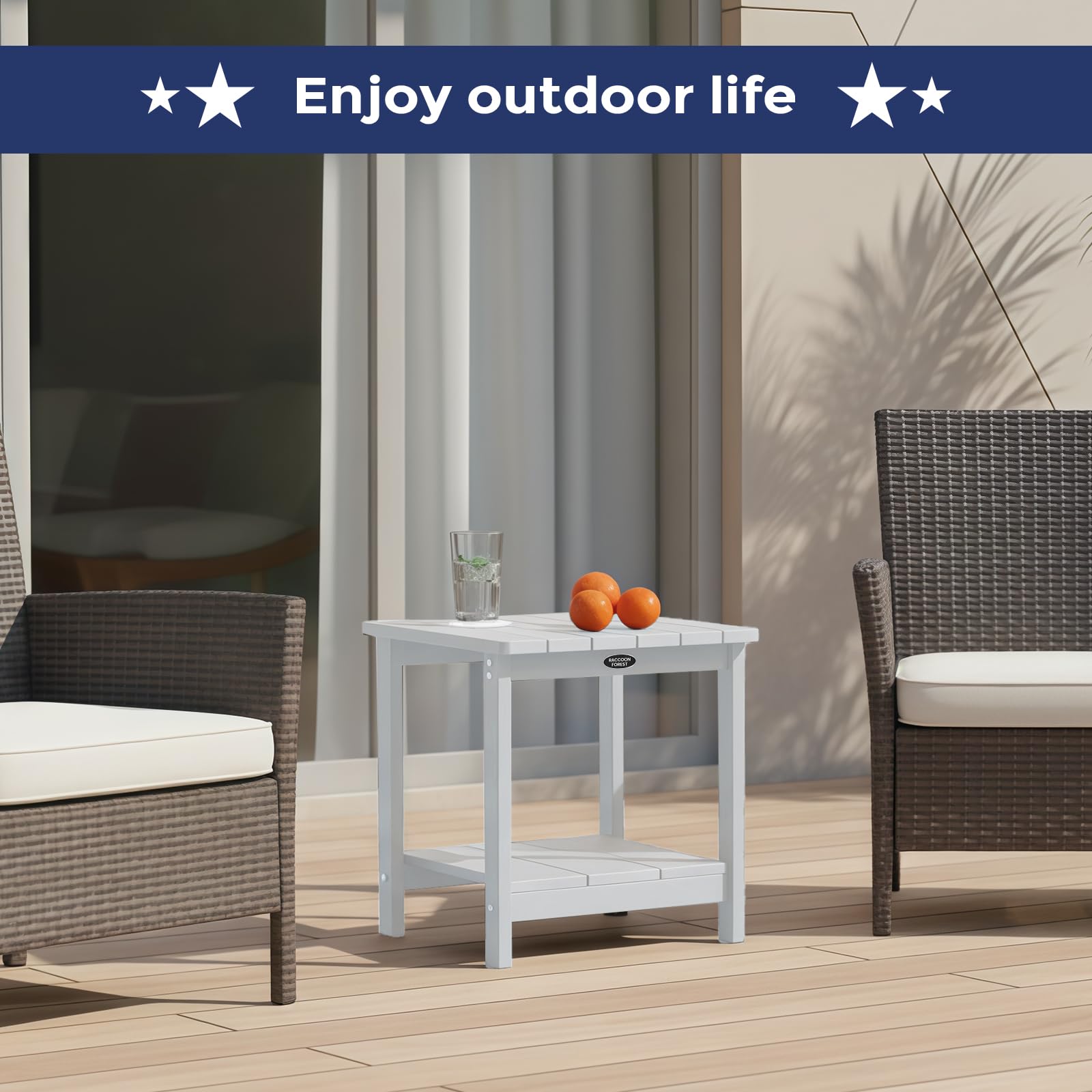 RACCOON FOREST used as nightstand indoor showing seamless indoor-outdoor transition