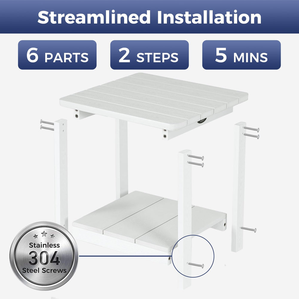 RACCOON FOREST poolside table with towels illustrating water-resistant convenience