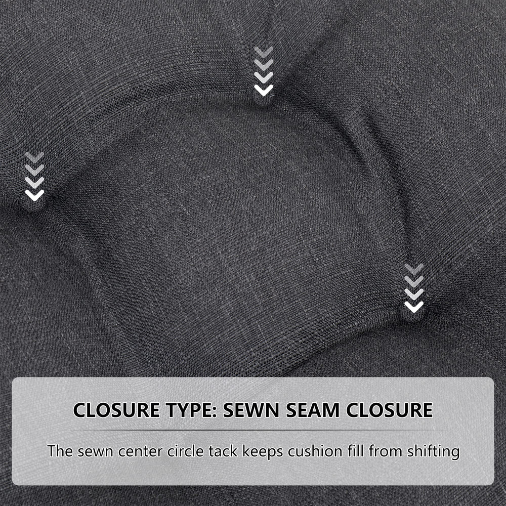 RACE LEAF detailed cushion ties tied to chair demonstrating secure non-slip benefit