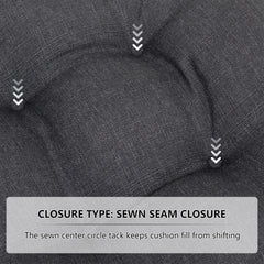 RACE LEAF detailed cushion ties tied to chair demonstrating secure non-slip benefit