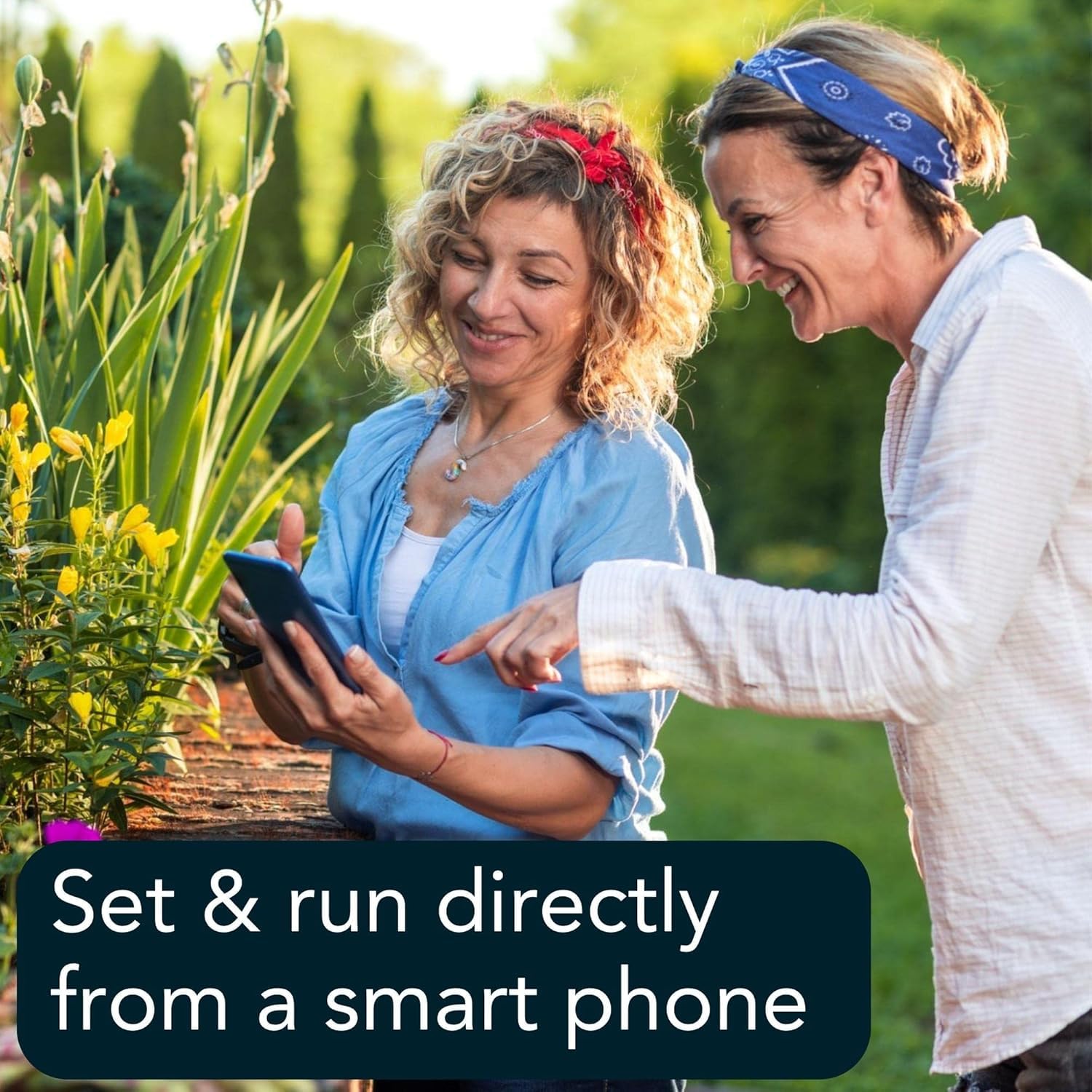 Rachio app schedule on smartphone showing simple setup and precise watering control