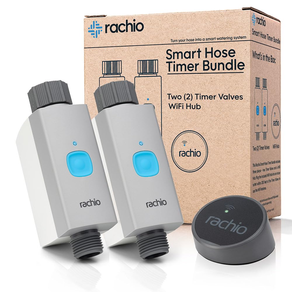 Rachio front packaging showing the bundle contents and quick installation benefit