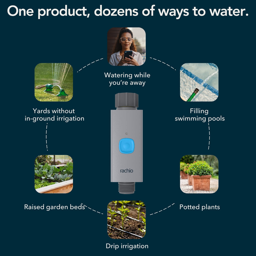 Rachio valve mounted on faucet demonstrating quick installation benefit