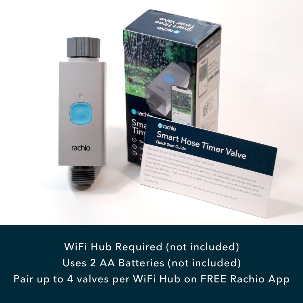 Rachio valve close-up of quick-run button for instant manual watering