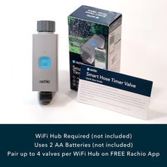 Rachio valve close-up of quick-run button for instant manual watering