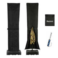 Rachmi front view cover fitted on cantilever umbrella protects from elements