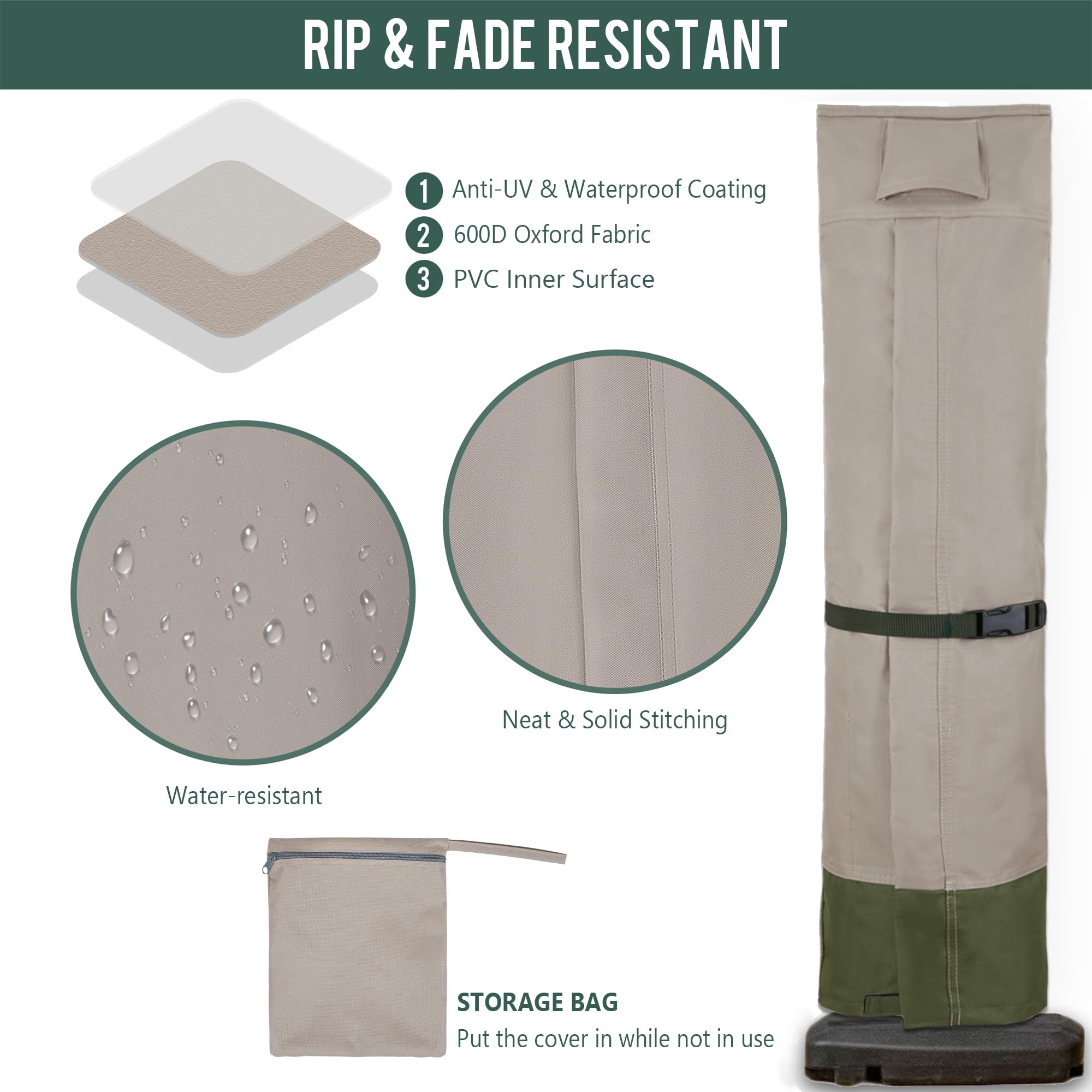 Rachmi drawstring, cord locks and buckles securing cover tight in wind
