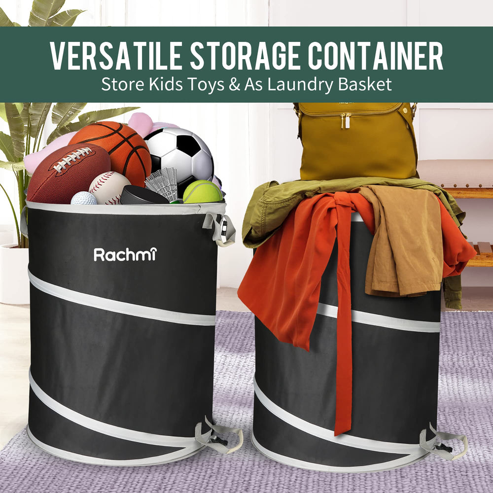 Rachmi size comparison with common garbage bin showing scale and capacity